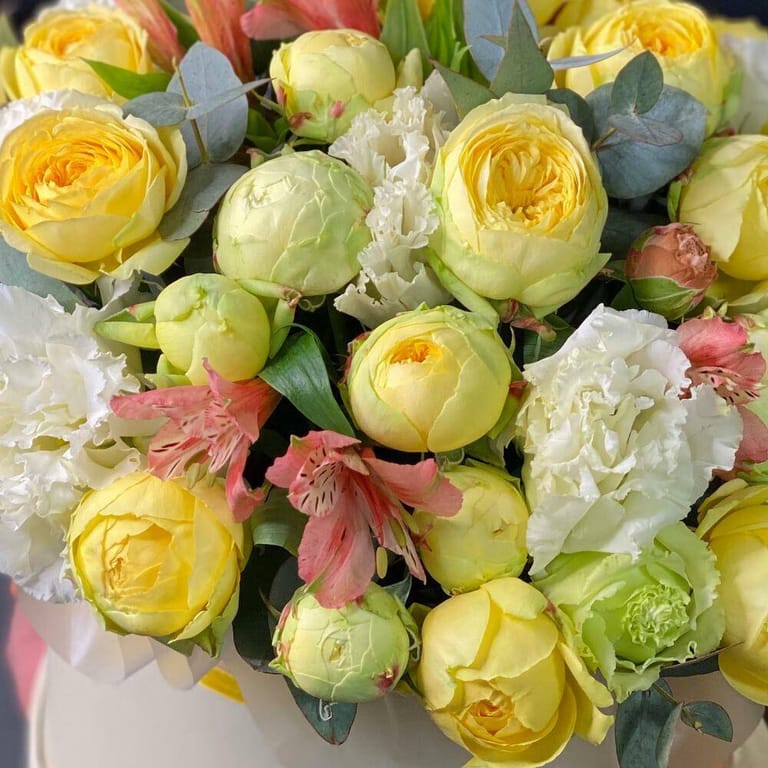 Yellow Peony Rose Flower Box-A181 - Image 2