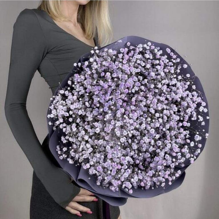 Purple Baby s Breath Bouquet-A194 - Image 1
