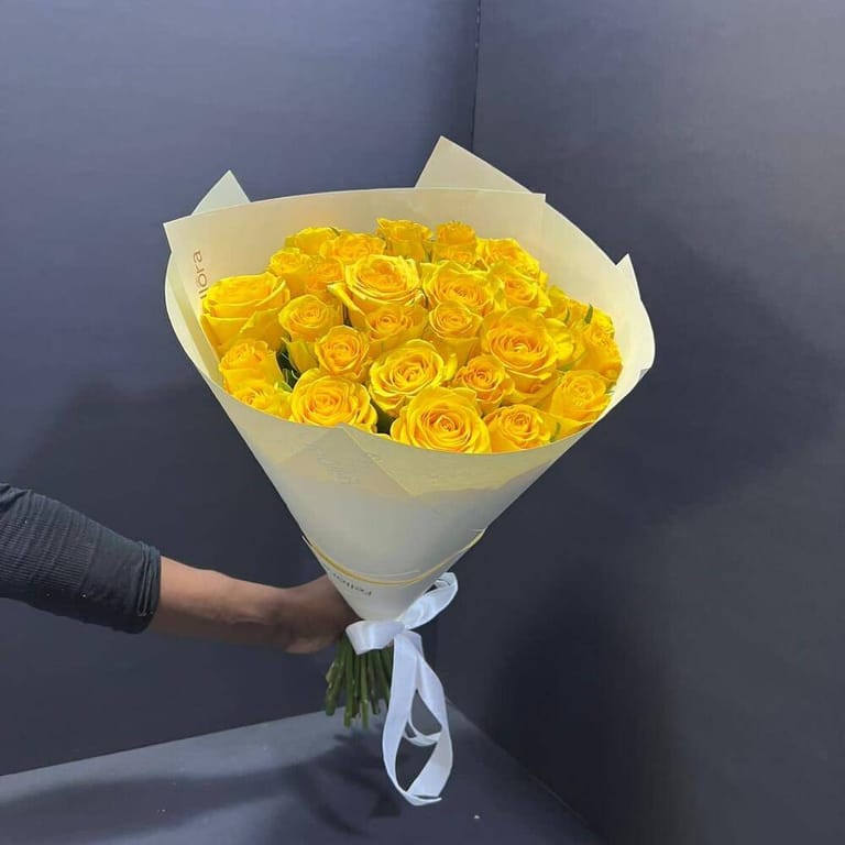 Sunshine Yellow Rose Bouquet-A158 - Image 4