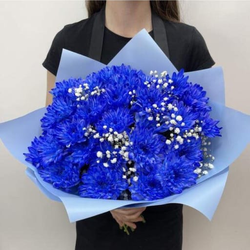 Royal Blue Chrysanthemum Bouquet-A204