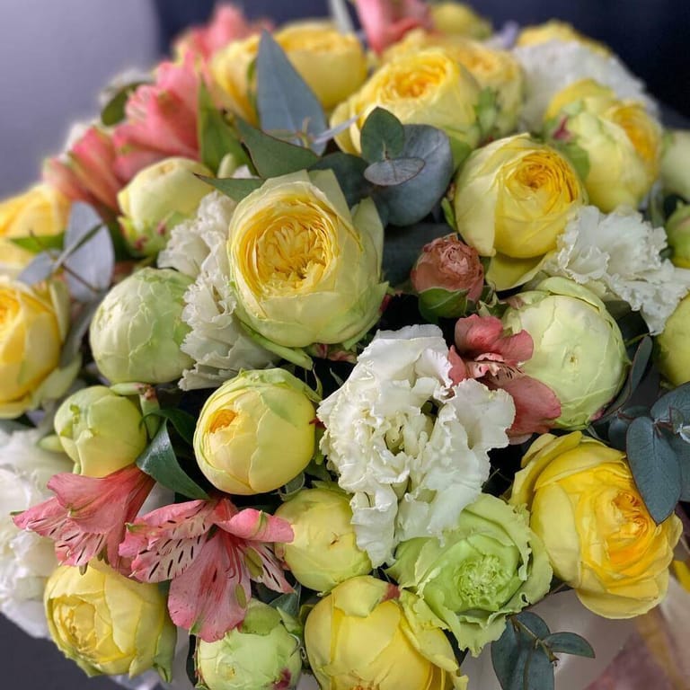 Yellow Peony Rose Flower Box-A181 - Image 5