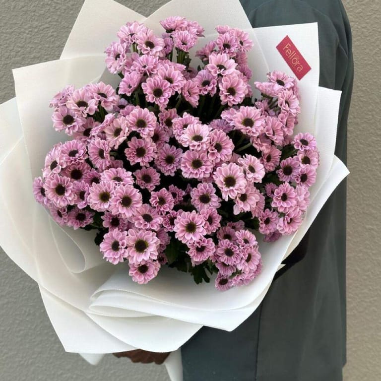 Pink Chrysanthemum Santini Bouquet-A211 - Image 2