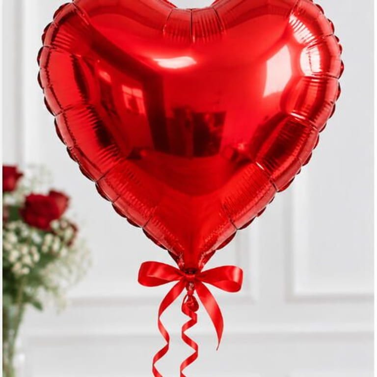 Red Heart Helium Foil Balloon-A241 - Image 1
