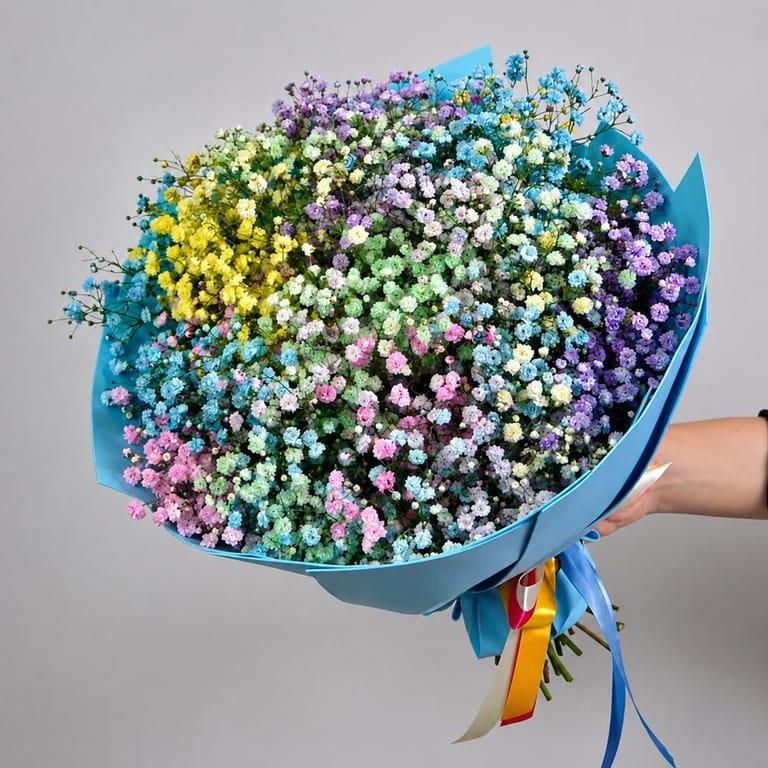 Pastel Rainbow Baby s Breath Bouquet-A266 - Image 1