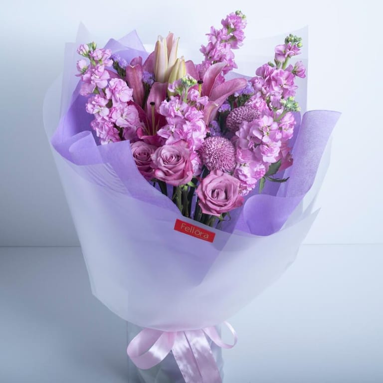 Mixed Purple Flowers Bouquet-A326 - Image 2