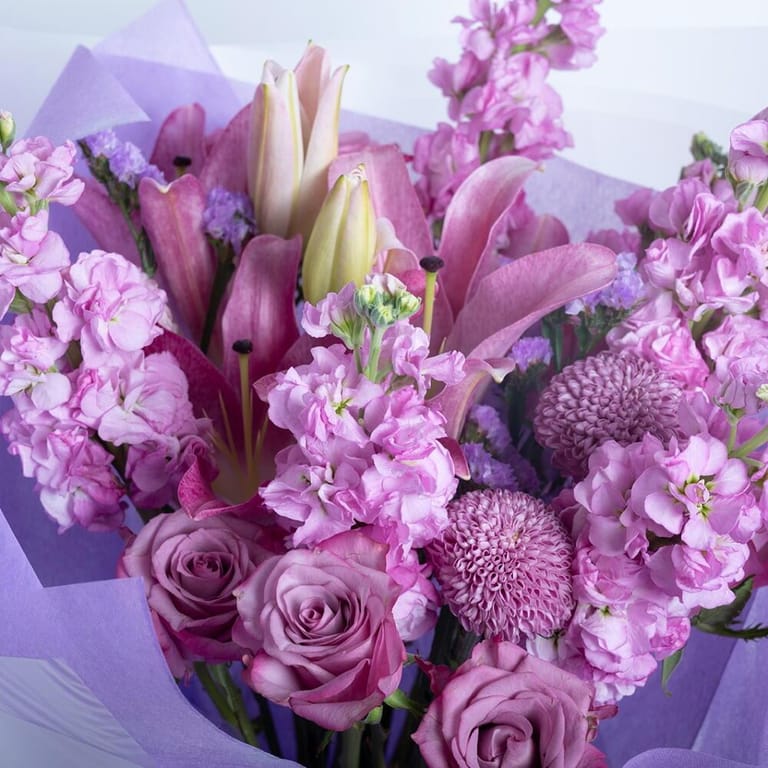 Mixed Purple Flowers Bouquet-A326 - Image 3