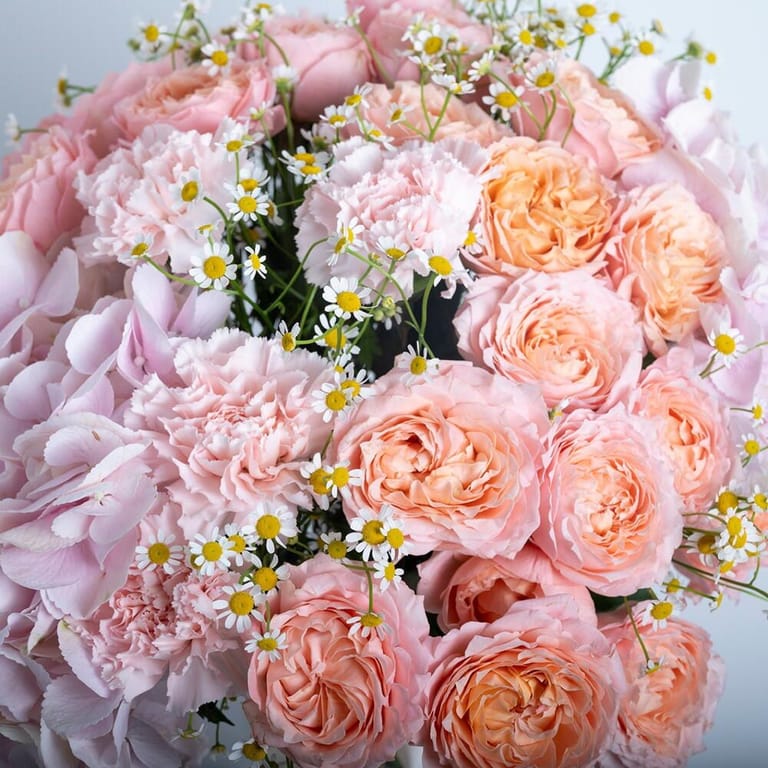 Julietta Peony Roses And mixed pink flowers Bouquet-A327 - Image 3