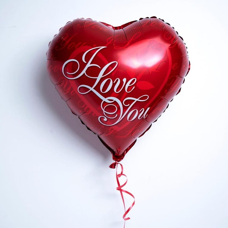 Red I Love You Heart Helium Foil Balloon-A408 - Image 2