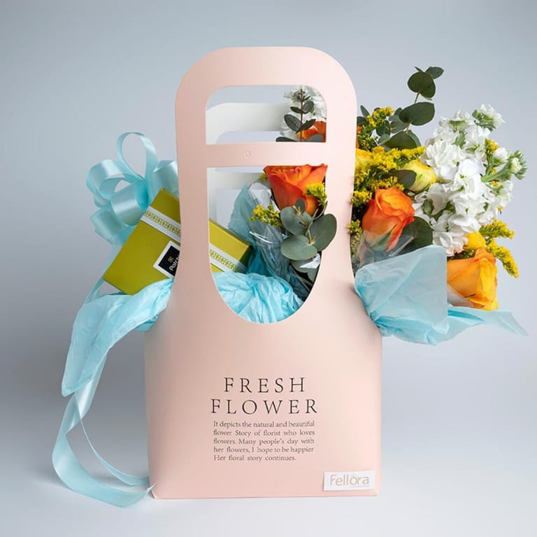 Eid Mubarak Roses And Patchi Chocolate Luxury Flower Bag-A489 - Image 4