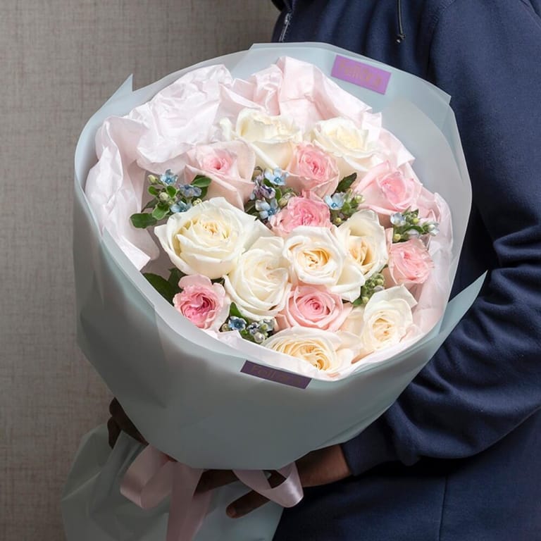 Scented Pink And White Ohara Bouquet-A512 - Image 1
