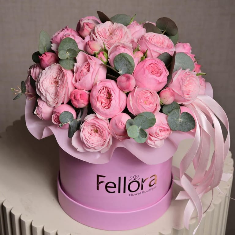 Mansfield Pink Peony Roses Box-A513 - Image 1