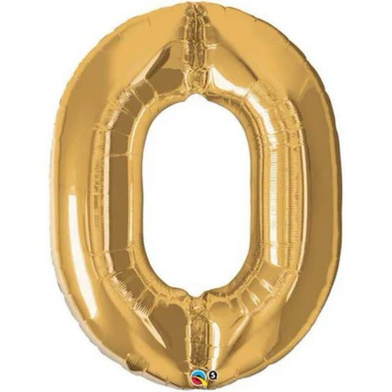 Gold Number 0 Helium Foil Balloon-A522 - Image 1