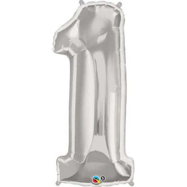 Silver Number 1 Helium Foil Balloon-A526 - Image 1