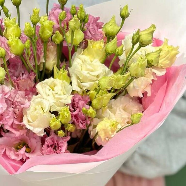 Pink And White Lisianthus Luxury Bouquet-A703 - Image 5