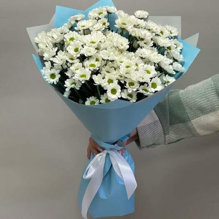 White Chrysanthemum Santini Luxury Bouquet-A733 - Image 2