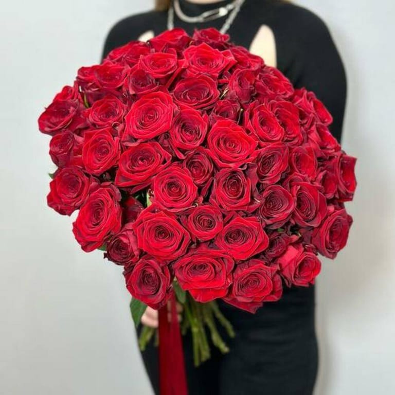 Grand Red Roses Hand Tied Luxury Bouquet-A737 - Image 2