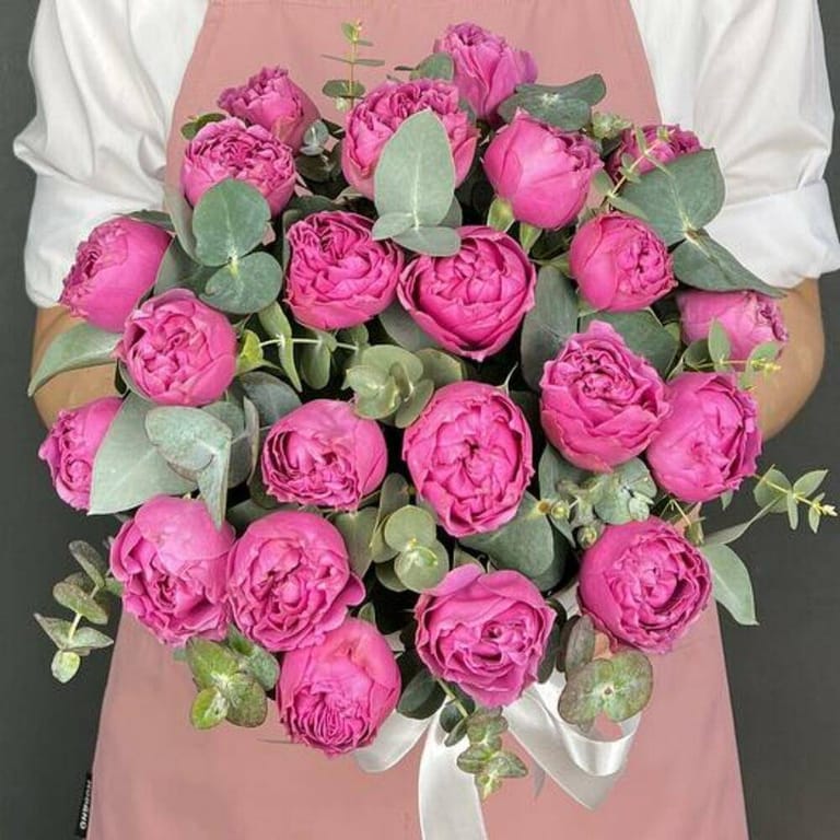 Pink Peony Roses Eucalyptus Luxury Flower Box-A713 - Image 6