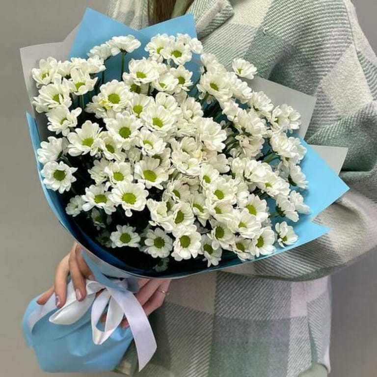 White Chrysanthemum Santini Luxury Bouquet-A733 - Image 3