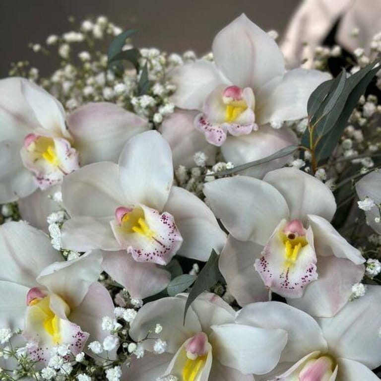 White Cymbidium Orchid Luxury Flower Box-A798 - Image 6