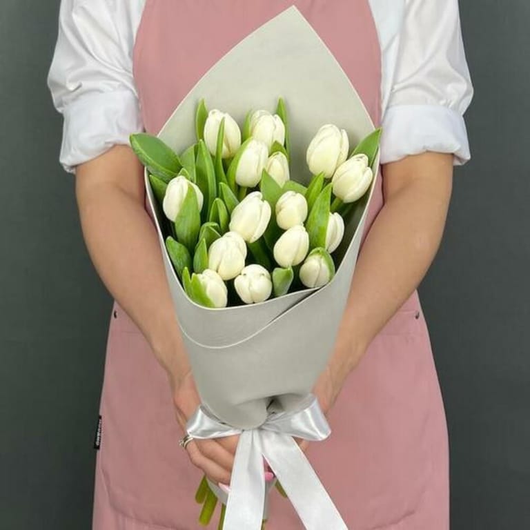 Elegant White Tulip Bouquet-A808 - Image 5