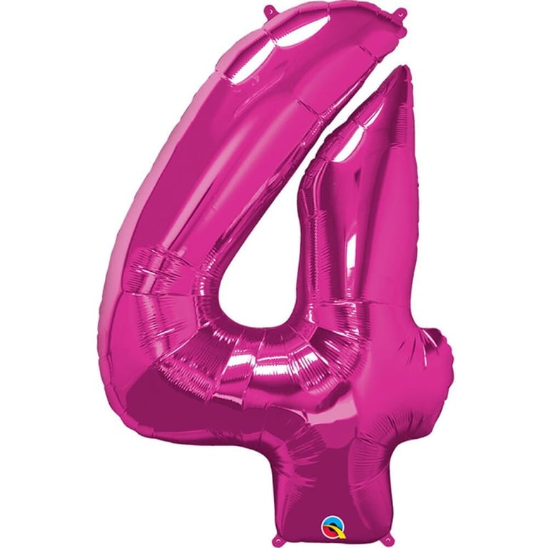 Pink Number Four Helium Foil Balloon-A842 - Image 1