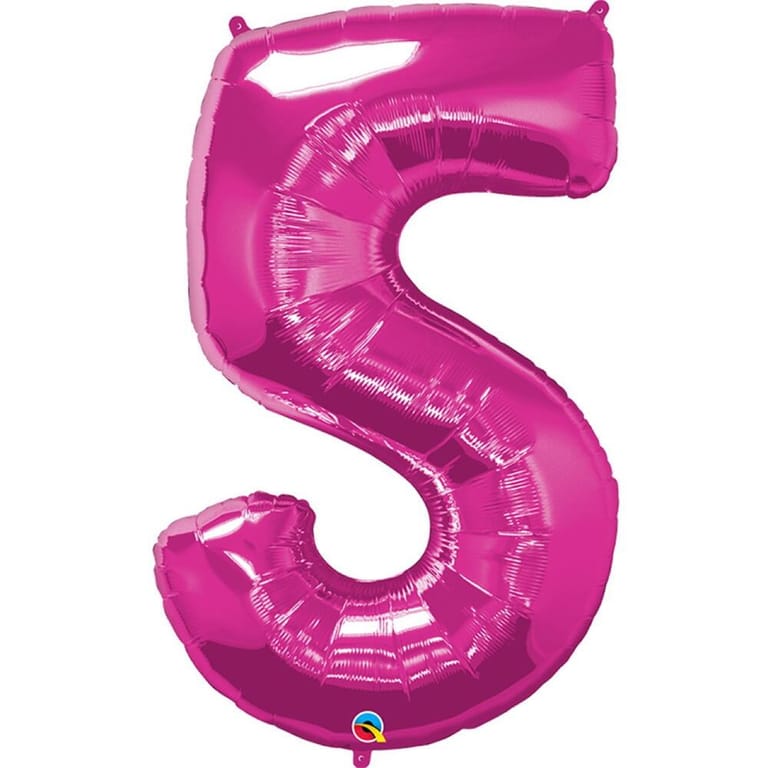 Pink Number Five Helium Foil Balloon-A846 - Image 1