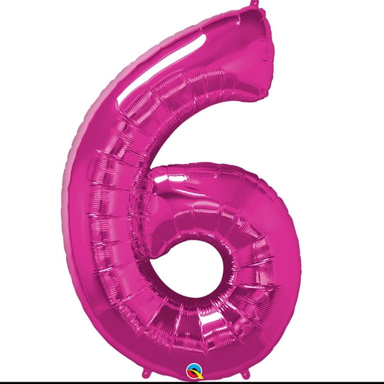Pink Number Six Helium Foil Balloon-A850 - Image 1