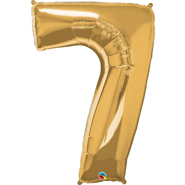 Gold Number Seven Helium Foil Balloon-A856 - Image 1