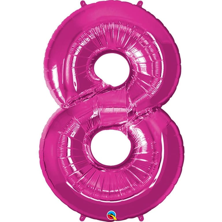 Pink Number Eight Helium Foil Balloon-A858 - Image 1