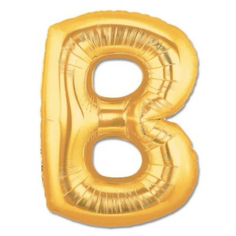 Gold Letter B Helium Foil Balloon-A869 - Image 1