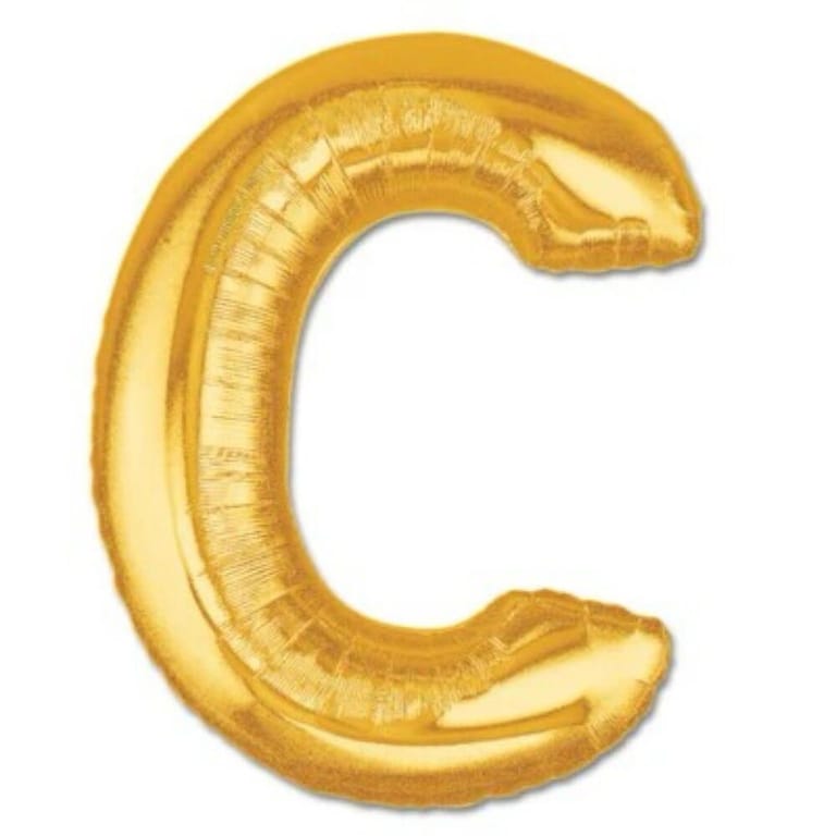 Gold Letter C Helium Foil Balloon-A871 - Image 1