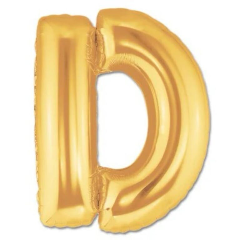 Gold Letter D Helium Foil Balloon-A873 - Image 1