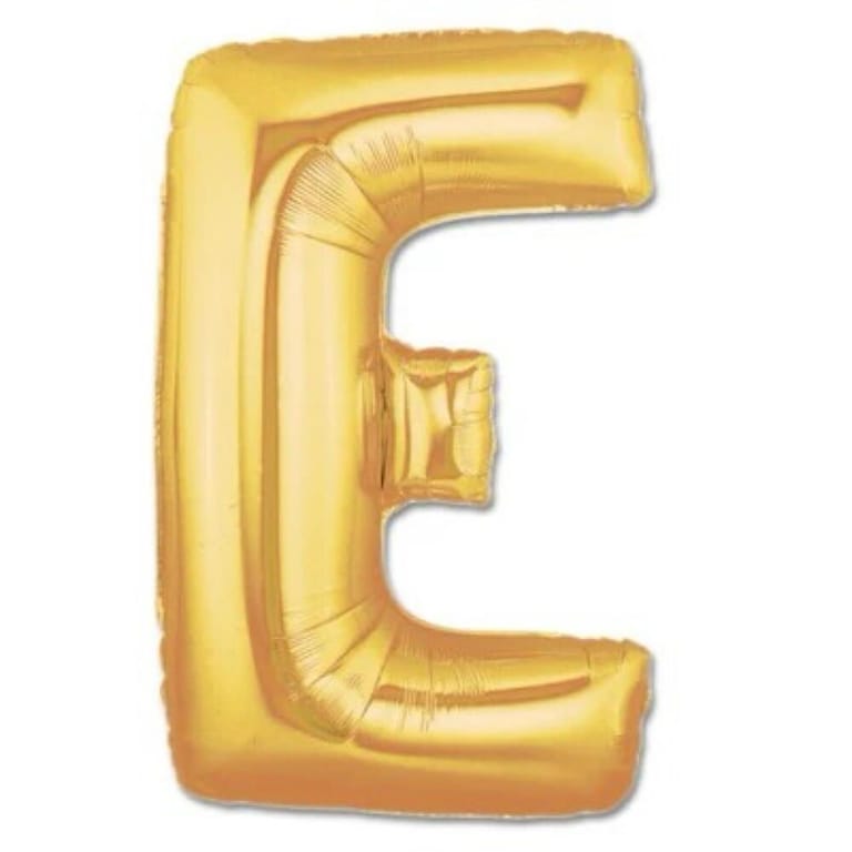 Gold Letter E Helium Foil Balloon-A875 - Image 1