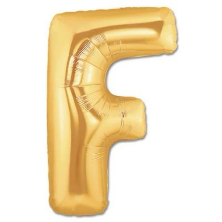 Gold Letter F Helium Foil Balloon-A877 - Image 1