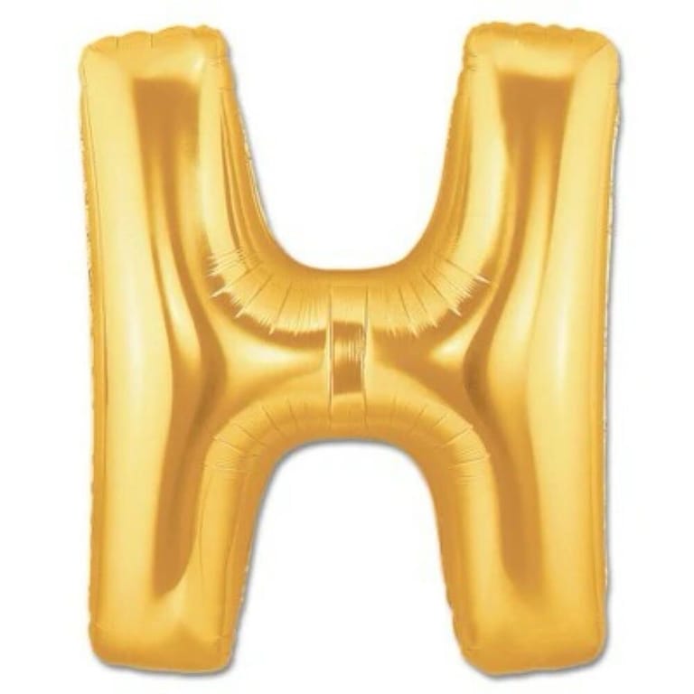 Gold Letter H Helium Foil Balloon-A881 - Image 1