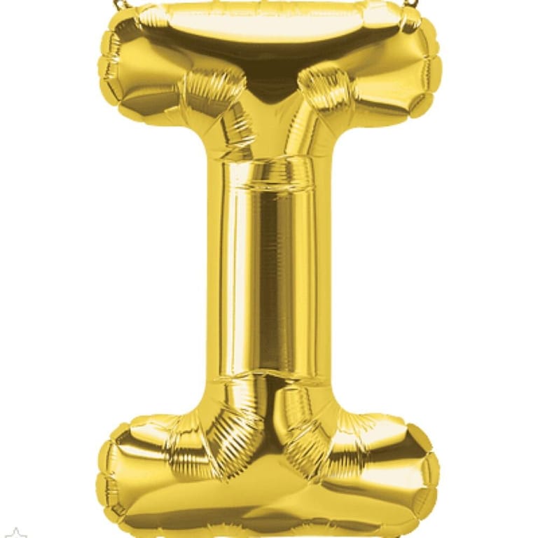 Gold Letter I Helium Foil Balloon-A883 - Image 1