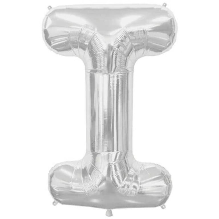 Silver Letter I Helium Foil Balloon-A884 - Image 1