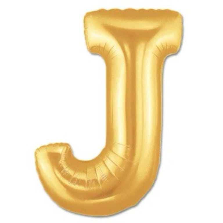 Gold Letter J Helium Foil Balloon-A885 - Image 1