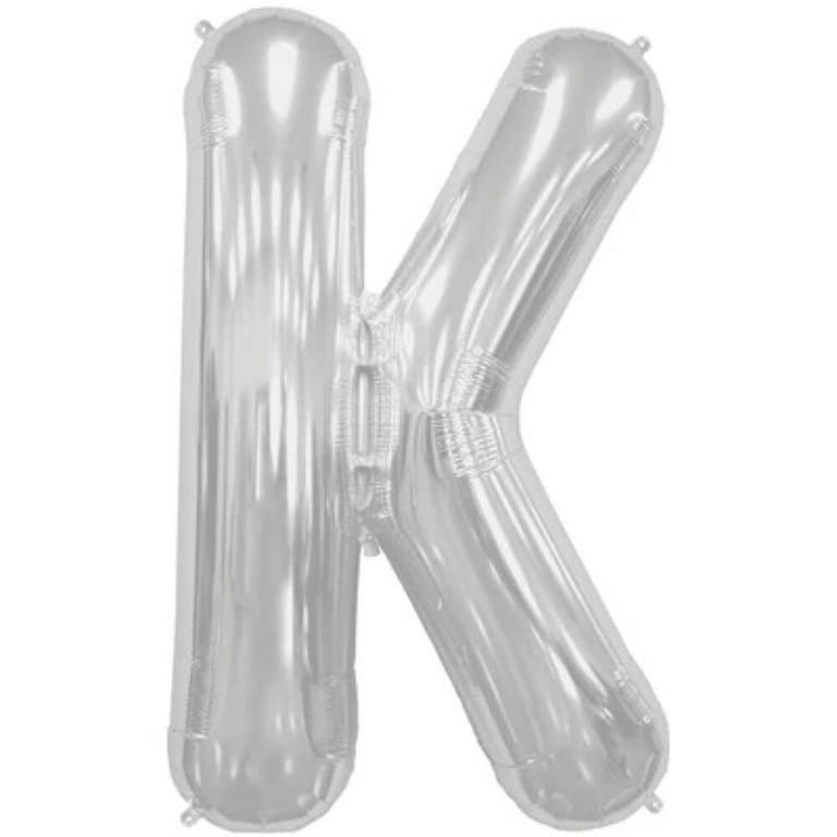 Silver Letter K Helium Foil Balloon-A888 - Image 1