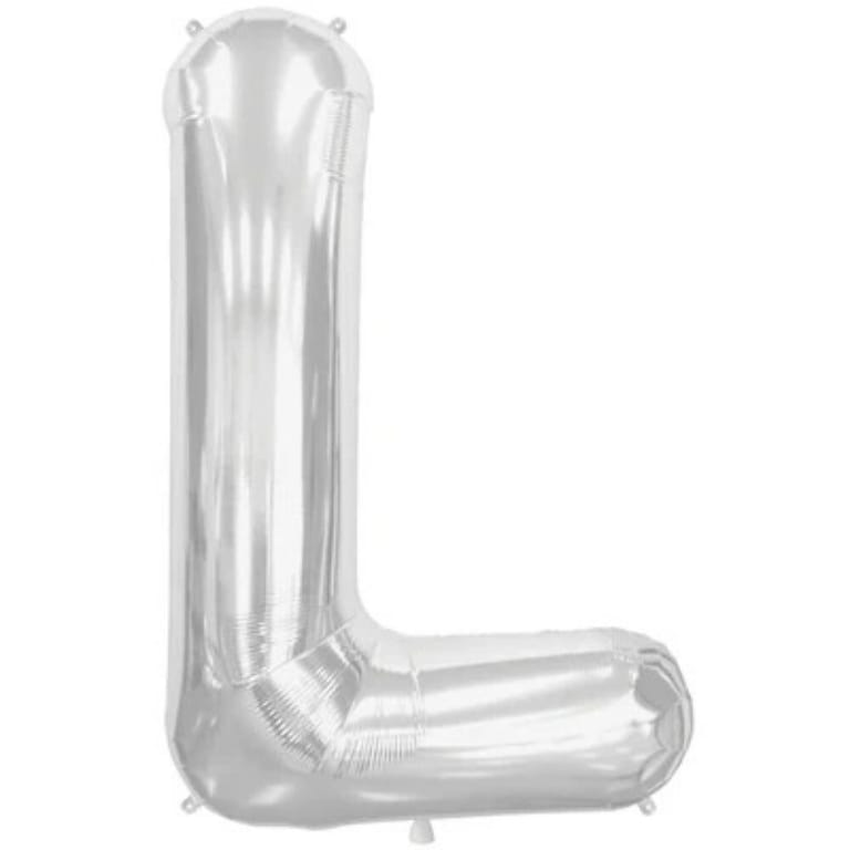 Silver Letter L Helium Foil Balloon-A890 - Image 1