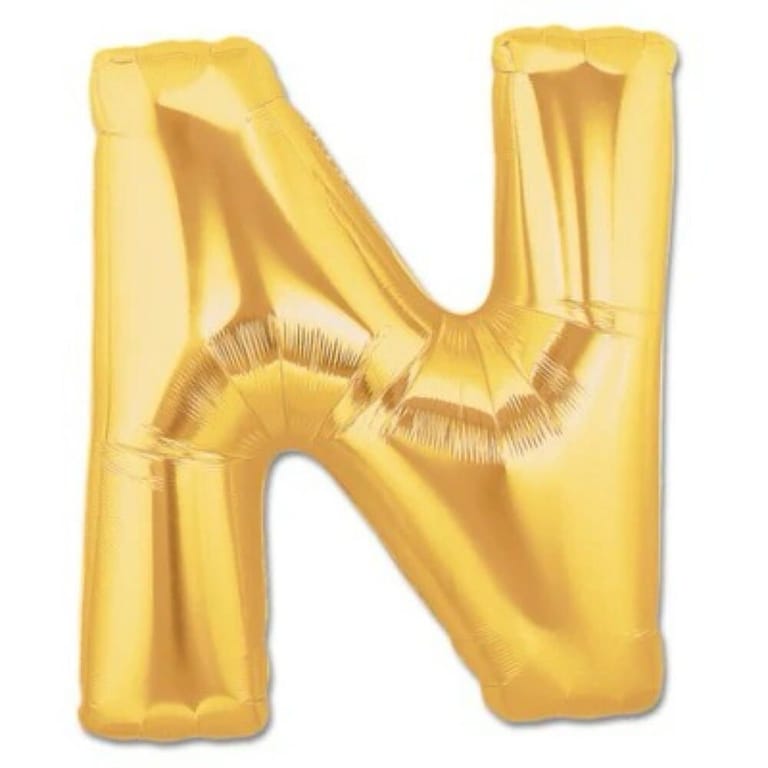 Gold Letter N Helium Foil Balloon-A893 - Image 1