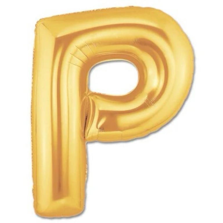 Gold Letter P Helium Foil Balloon-A897 - Image 1