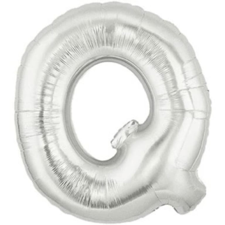 Silver Letter Q Helium Foil Balloon-A900 - Image 1