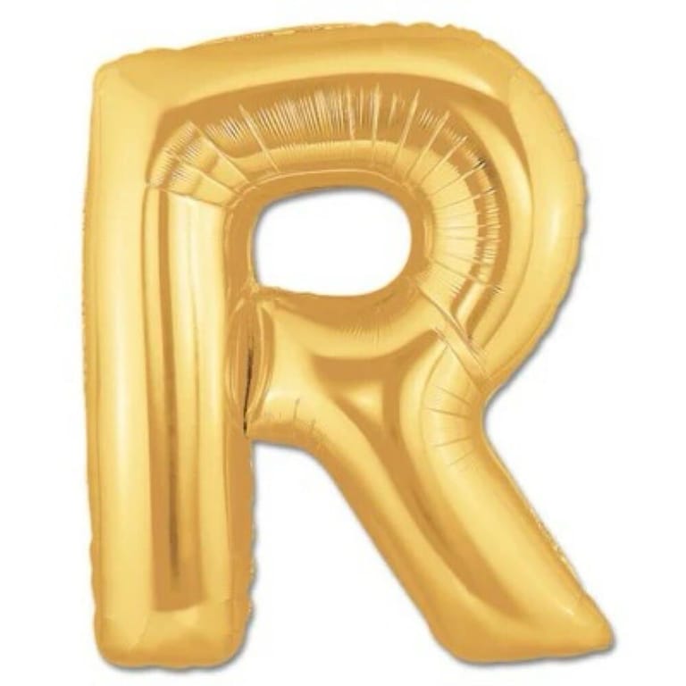 Gold Letter R Helium Foil Balloon-A901 - Image 1