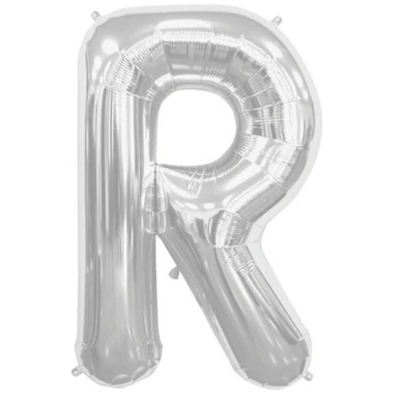 Silver Letter R Helium Foil Balloon-A902 - Image 1