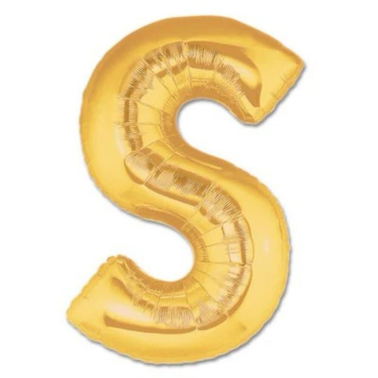 Gold Letter S Helium Foil Balloon-A903 - Image 1