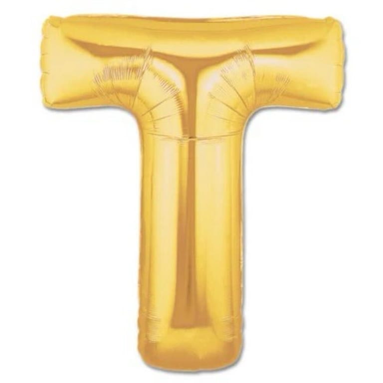 Gold Letter T Helium Foil Balloon-A905 - Image 1