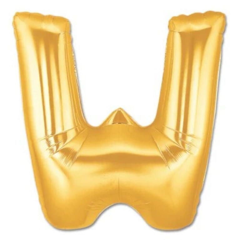 Gold Letter W Helium Foil Balloon-A911 - Image 1