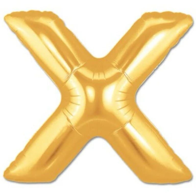 Gold Letter X Helium Foil Balloon-A913 - Image 1