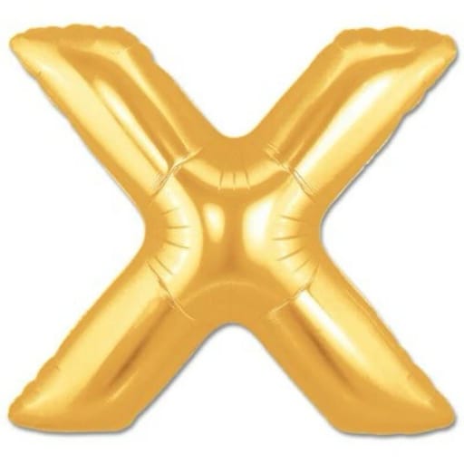 Gold Letter X Helium Foil Balloon-A913